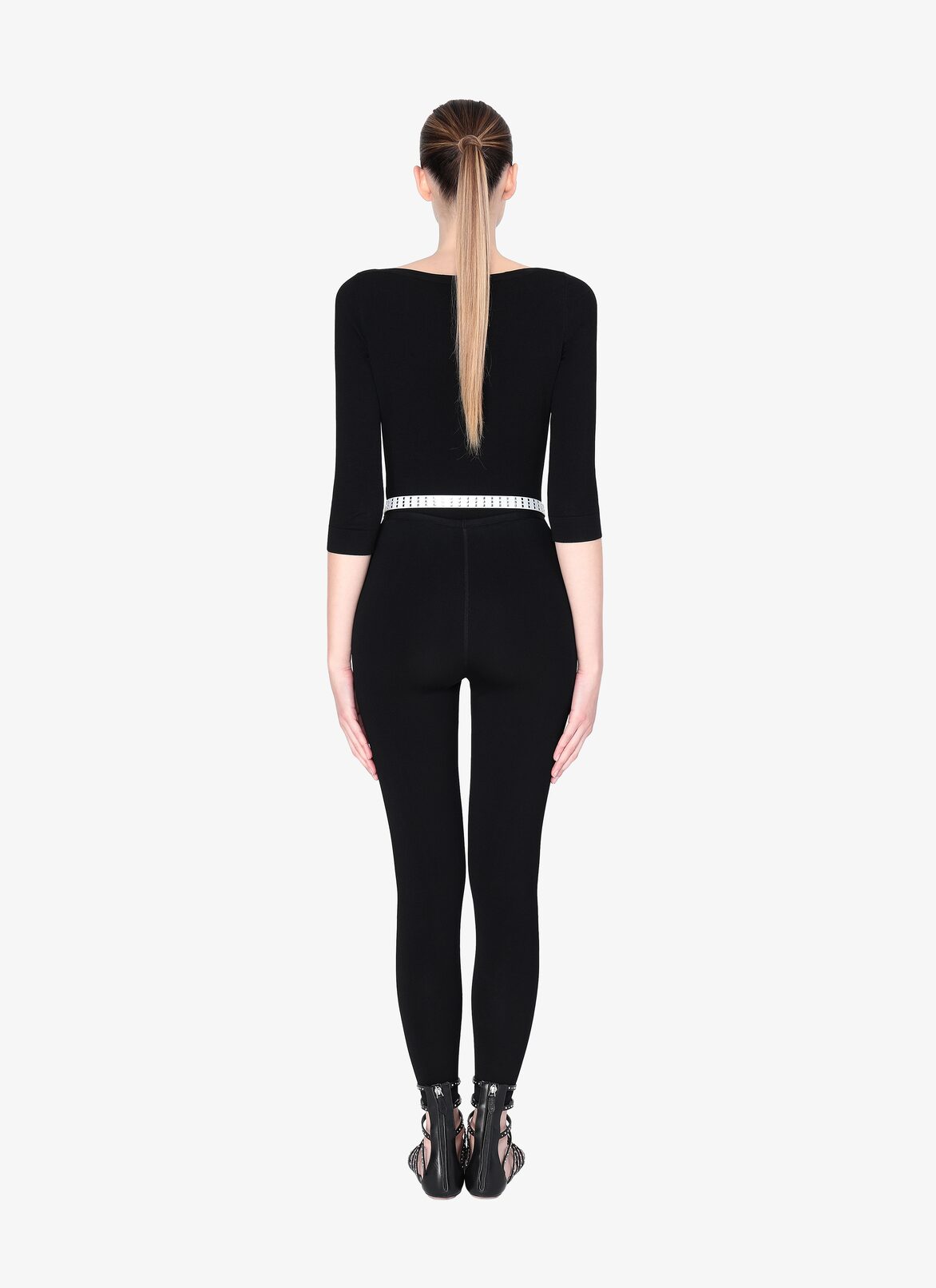 BELT CUIR LUX+RIVET OPTICAL WHITE ALAÏA WHITE  BELT CUIR LUX+RIVET OPTICAL WHITE